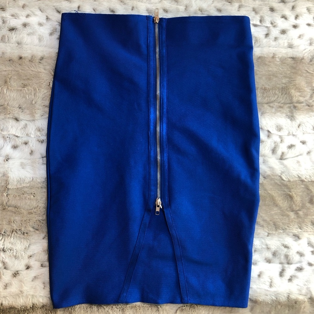 Women Junior A’gaci Wow Culture Blue Zipper Bandage Pencil Skirt Medium